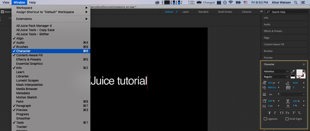 How to center text in after effects | aejuice.com