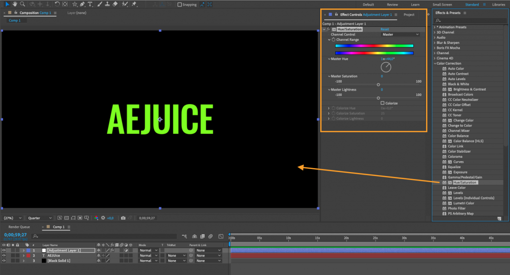 how to change colors on download video after effects