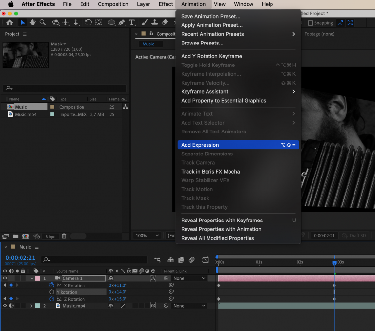 how to move camera view in after effects