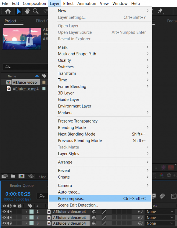 How to cut video clips in After Effects | aejuice.com